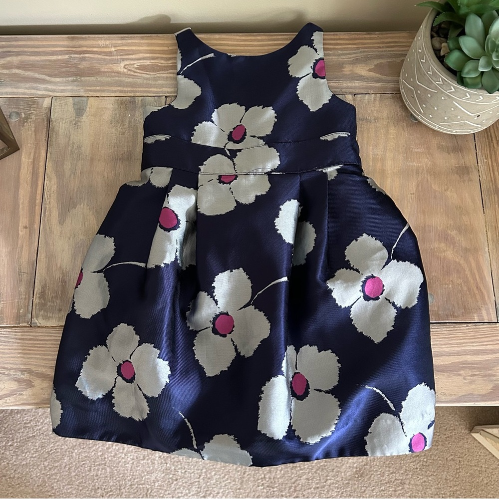 Janie & Jack Blue & Silver Floral Dress